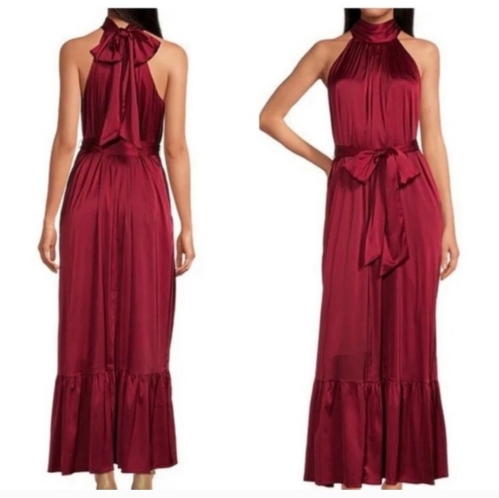 Badgley Mischka Burgundy Maxi Dress